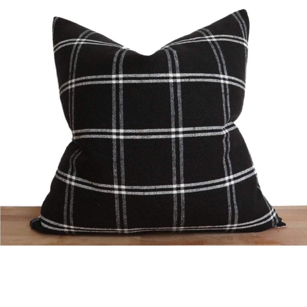 Coterie Brooklyn Euro Pillow Cover Set Black and White